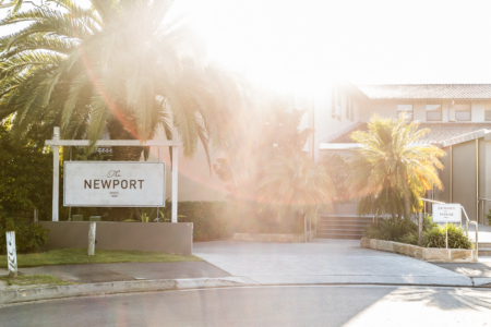 Beach day at The Newport; brand identity design by Folke Army